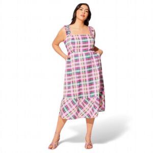 Torrid Plus Size Mini Poplin Tierd Ruffle Strap dress 2X